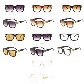 7 Colors Fashion Alloy Hinge Unisex Square Vintage Designer Sunglasses