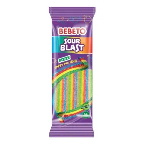 Bebeto Sour Blast Rainbow Belts 160g - Case of 24