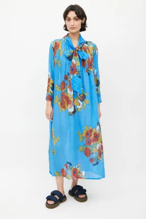 Blue & Multi Floral Dress