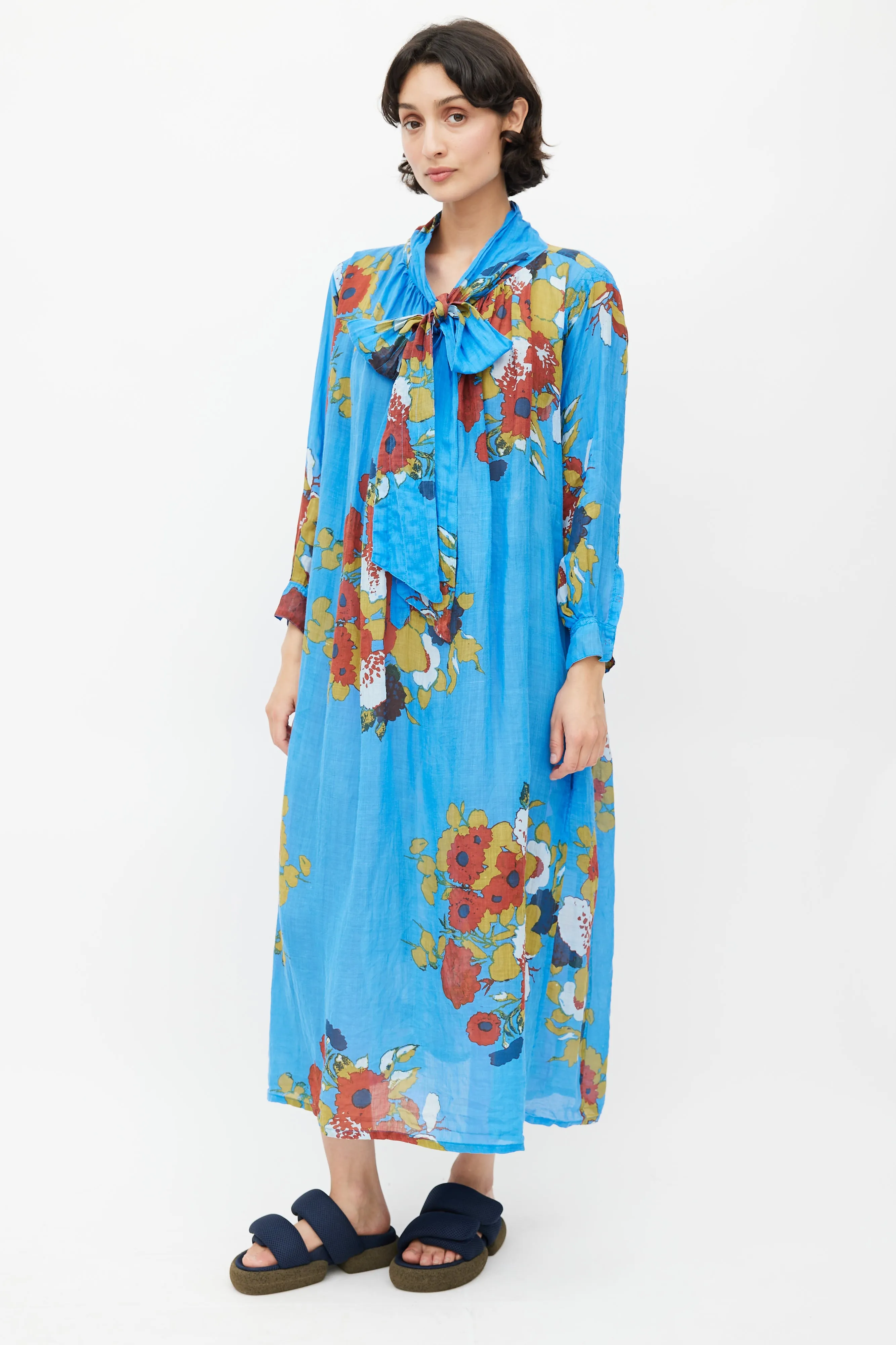 Blue & Multi Floral Dress