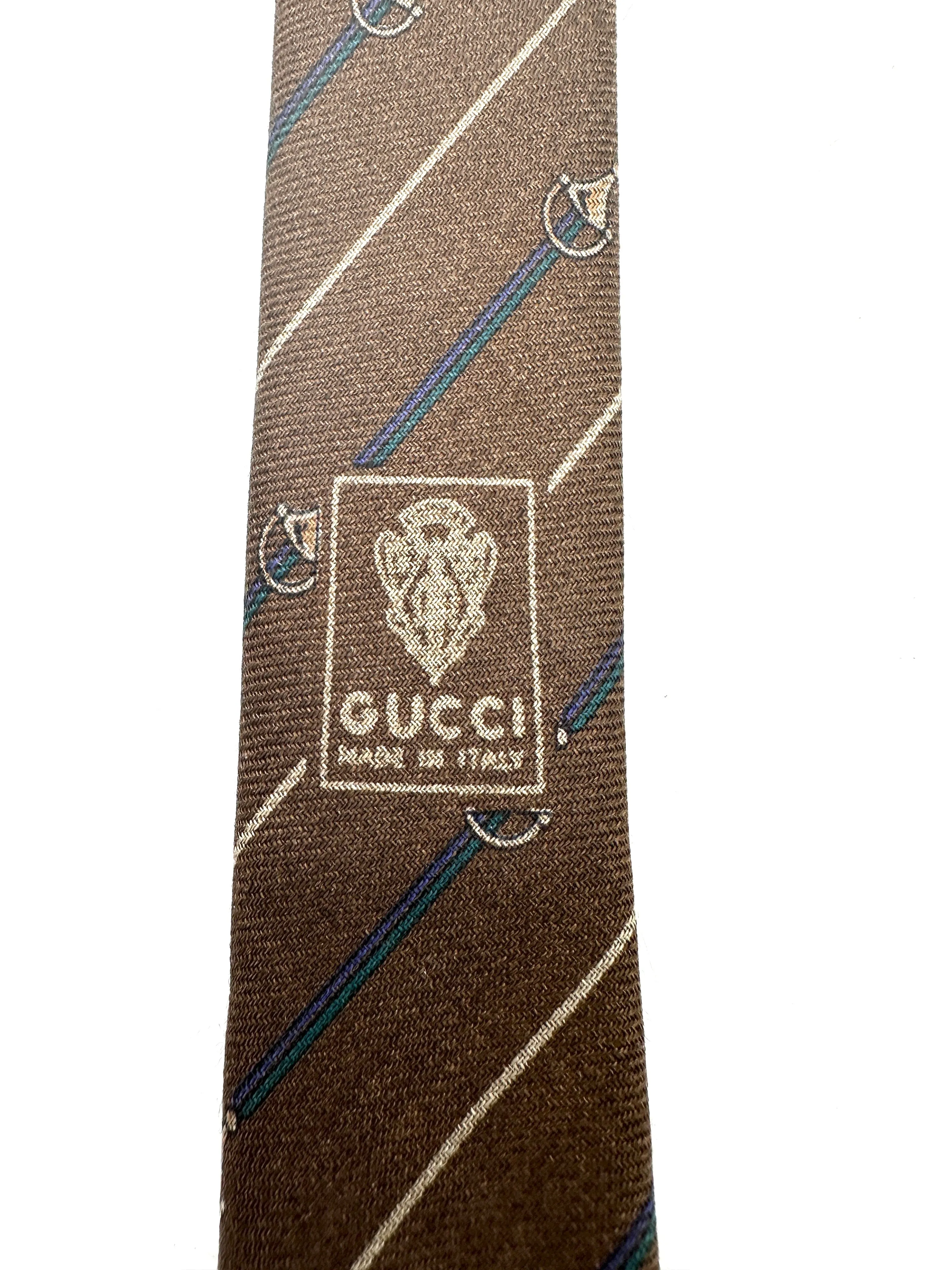 Brown Horsebit Necktie