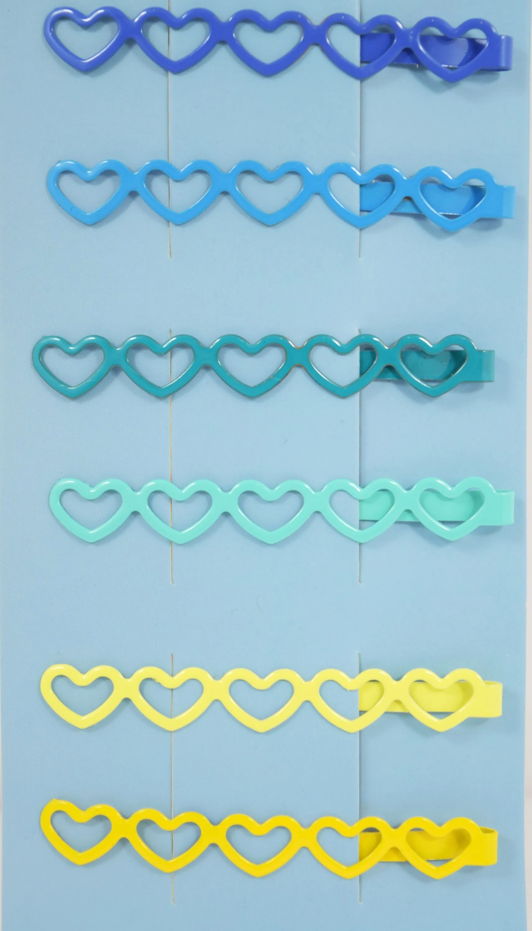 Dancing Days Little Heart Pastel Rainbow Hairpins - Set of 10