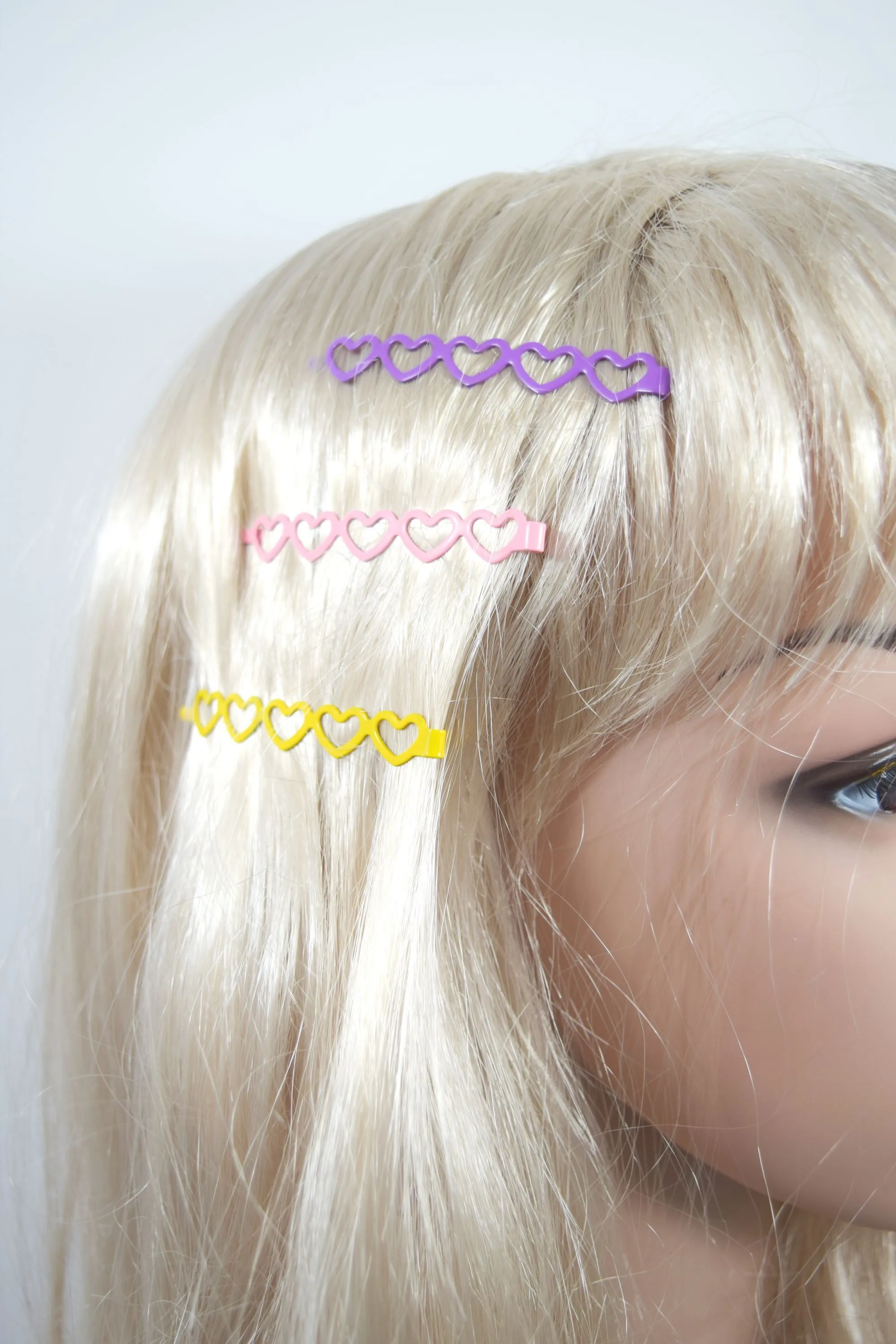 Dancing Days Little Heart Pastel Rainbow Hairpins - Set of 10