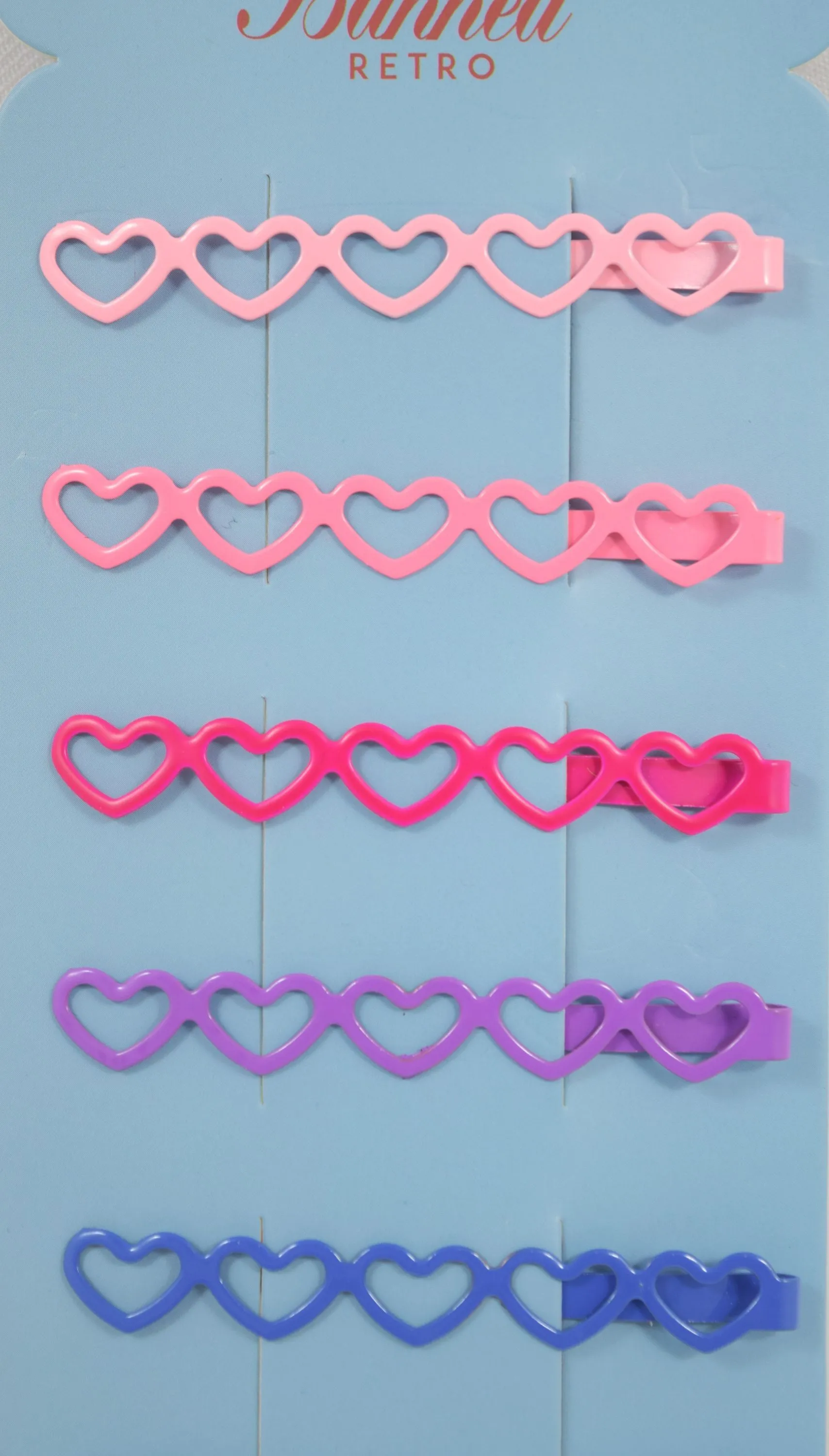 Dancing Days Little Heart Pastel Rainbow Hairpins - Set of 10