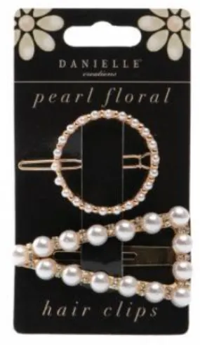 Danielle Creations Pearl Floral Hair Clips 2 Piece