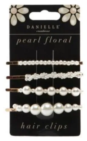 Danielle Creations Pearl Floral Hair Clips 4 Piece