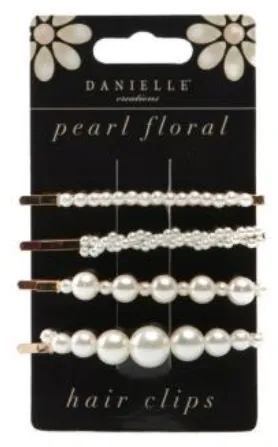 Danielle Creations Pearl Floral Hair Clips 4 Piece