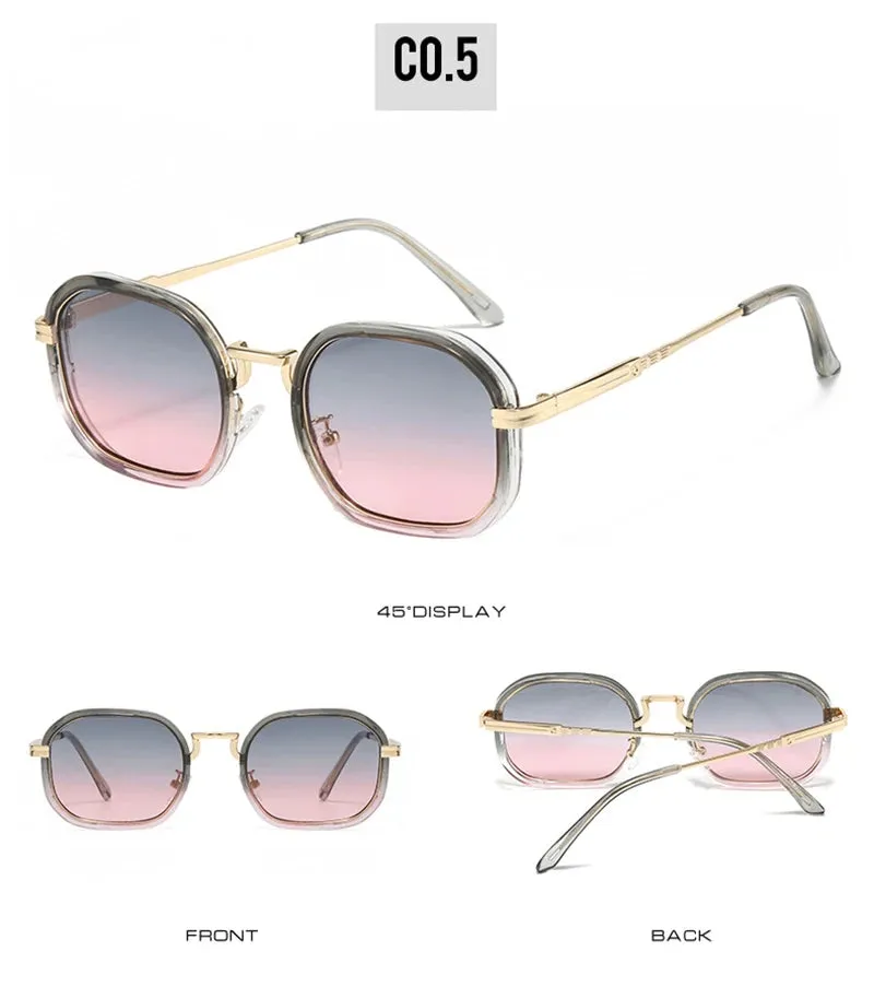 Fashion Gradient Retro Square Sunglasses – UV400 Protection