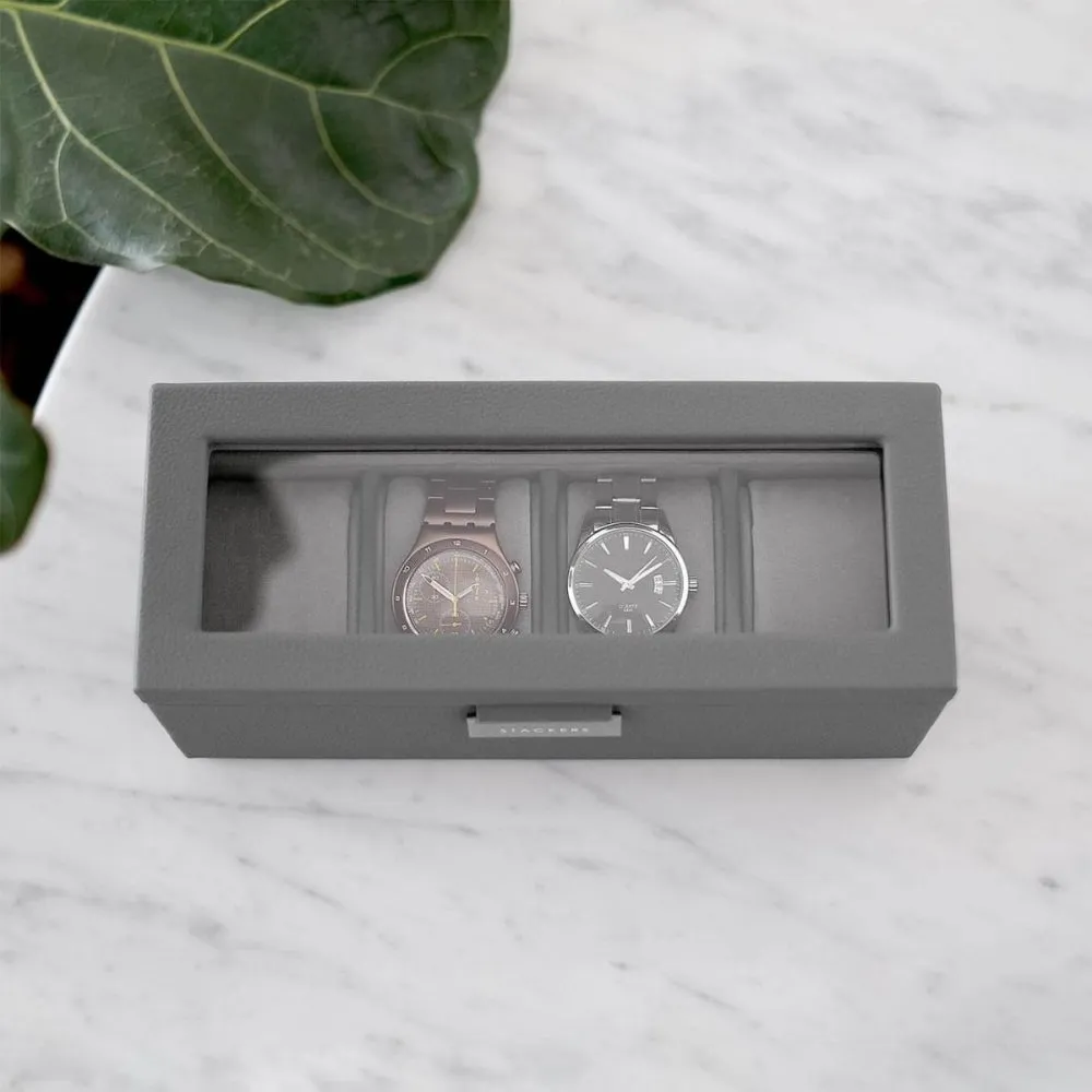 Four Piece Watch Box - Slate Grey - 76065