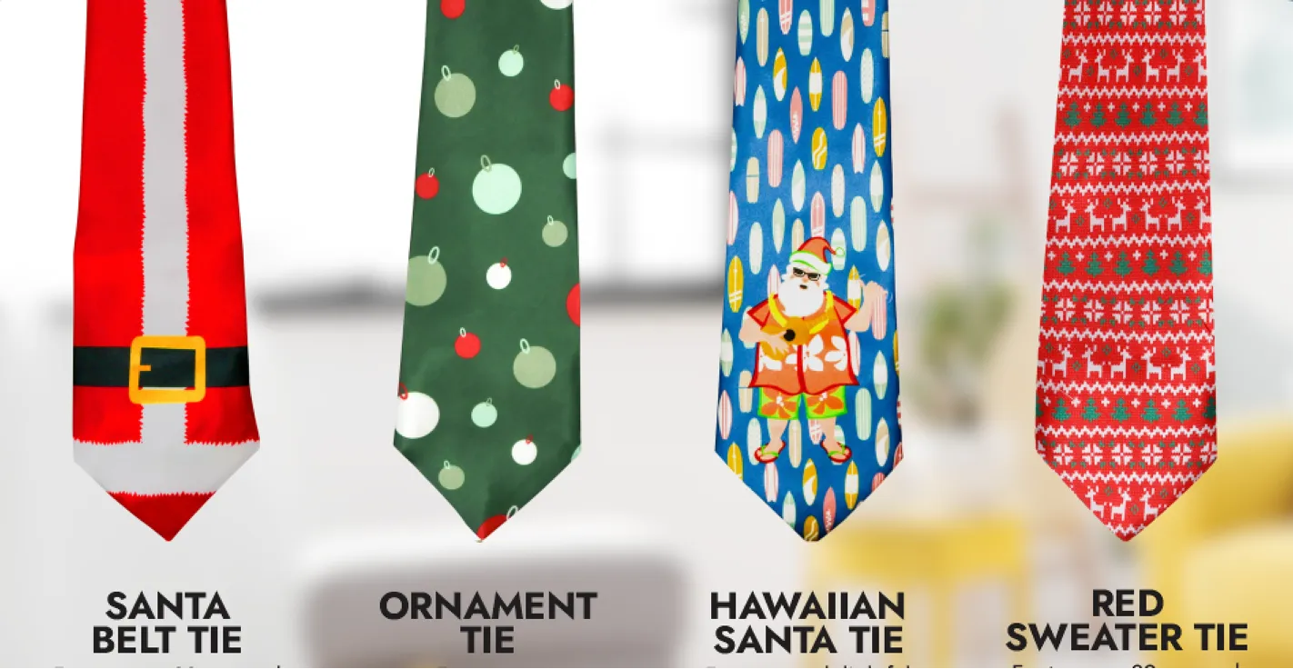 Hawaiian Christmas Santa Necktie
