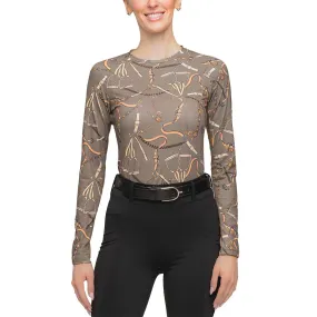 Kastel Long Sleeve Taupe Belts Crewneck