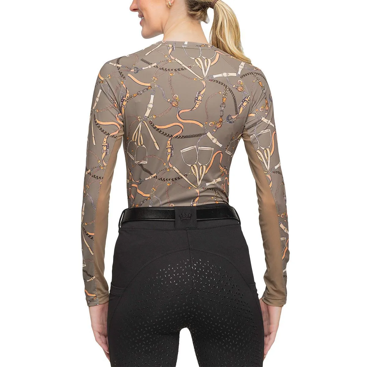Kastel Long Sleeve Taupe Belts Crewneck