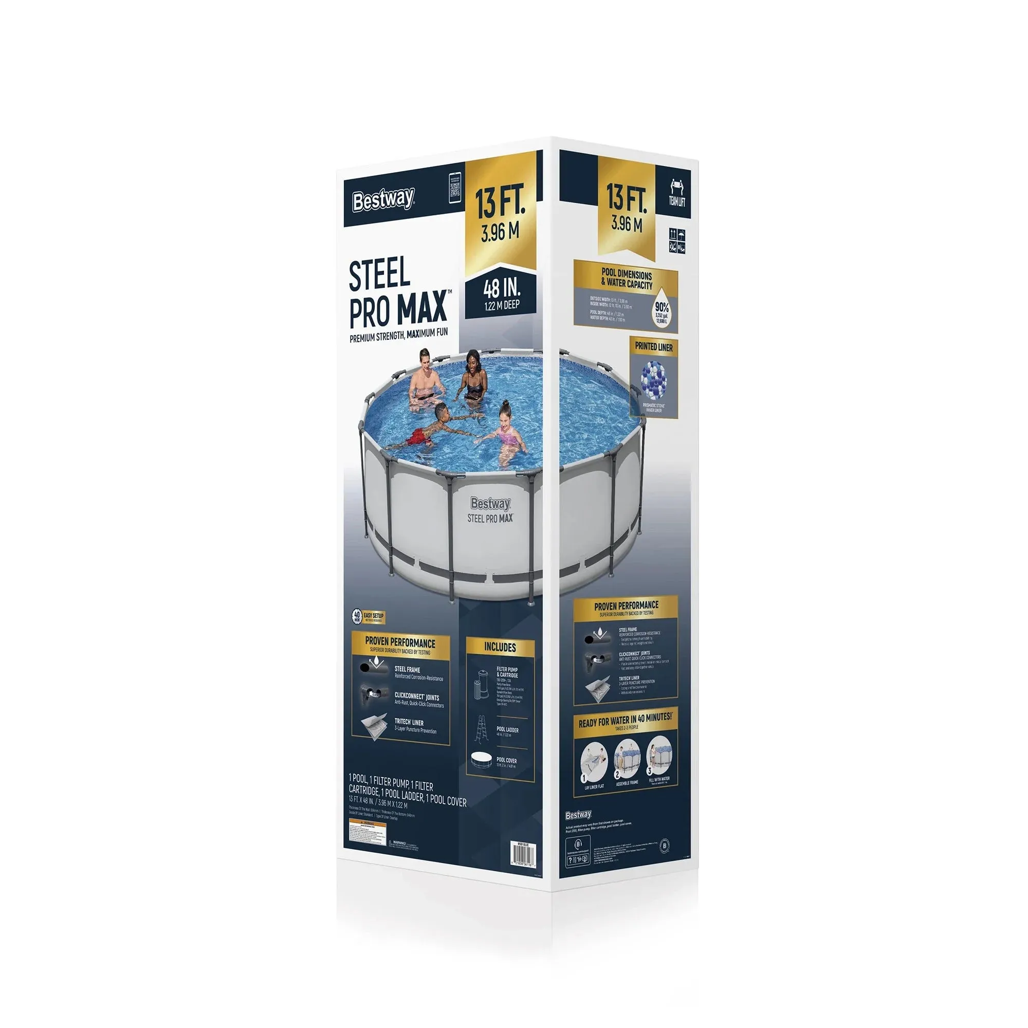 Steel Pro MAX 13' X 48" round above Ground Swimming Pool Set