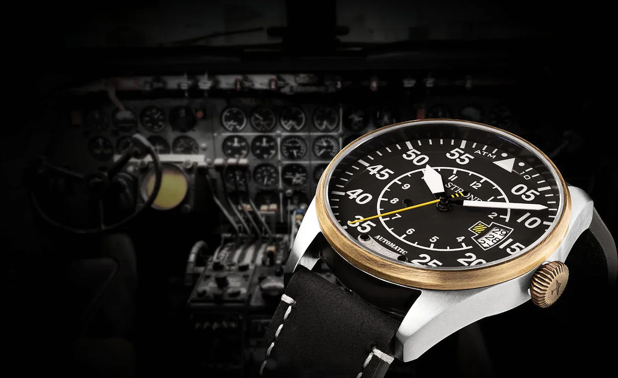 STROND DC-4 vintage automatic watch, black dial