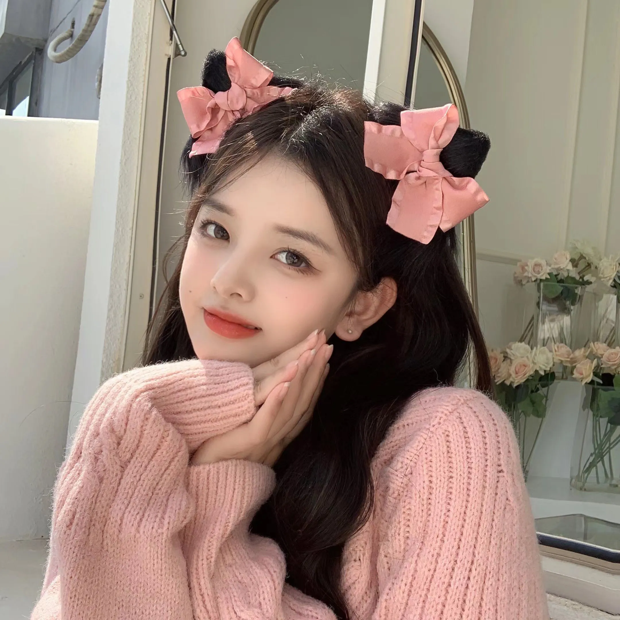 Sweet Girl Cat Ears Bow Hair Clip