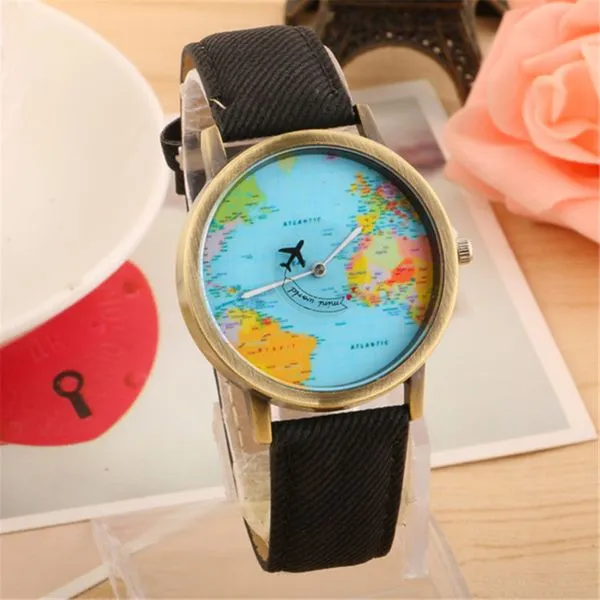 W108 Black Band Globe Collection Quartz Watch