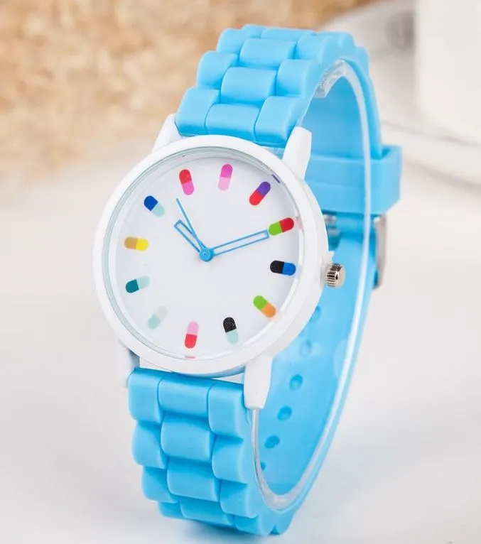 W536 Fashion Blue Colorful Silicone Collection Quartz Watch