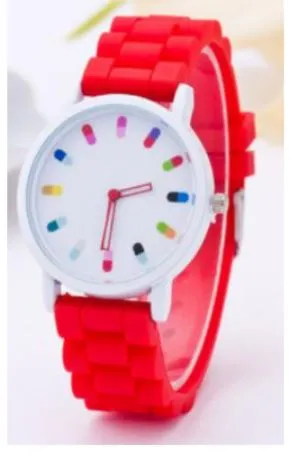 W541 Red Colorful Silicone Collection Quartz Watch
